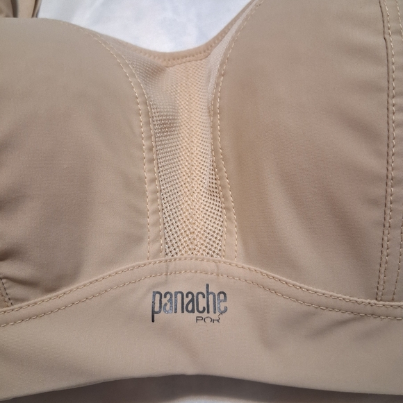 Panachet Sport Bra Ultimate High Impact Beige Sz34D Without Underwire - Picture 11 of 13